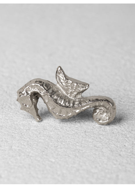 Silver Seahorse Ocean Fish Metallic Knob