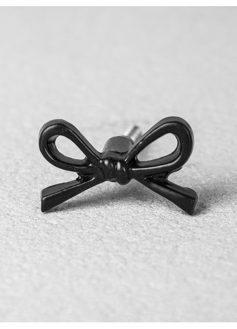 Black Bow Stud Metallic Knob
