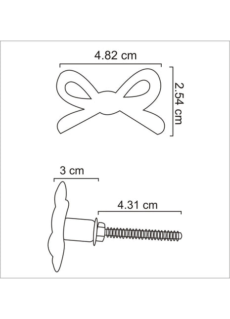 Black Bow Stud Metallic Knob