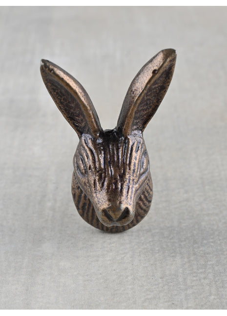 Unique Metallic Antique Brass Deer Head Knob