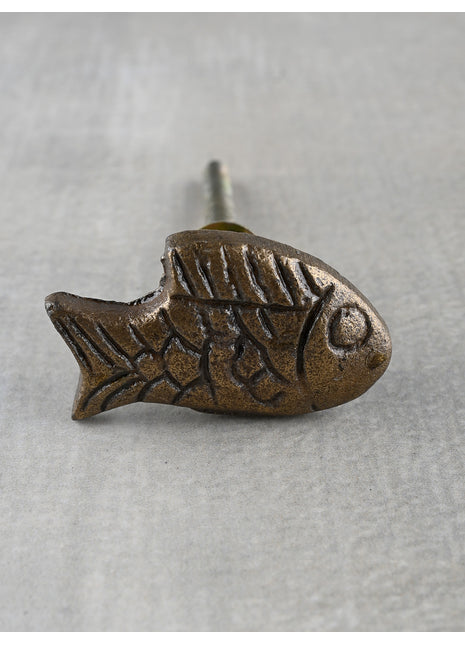 Unique Metallic Fish Shape Knob