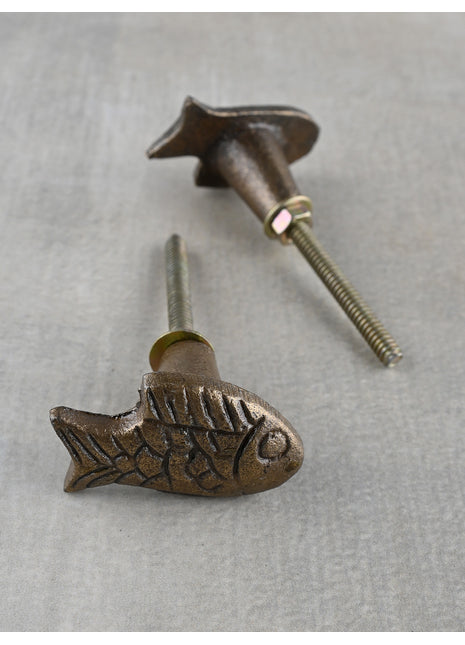 Unique Metallic Fish Shape Knob