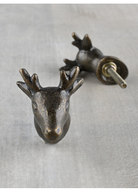 Unique Metallic Deer Head Knob