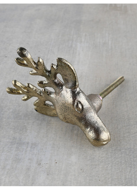 Unique Metallic Deer Head Knob