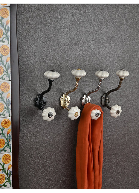 Modern Ceramic Metal Wall Hanger With Ceramic Knob