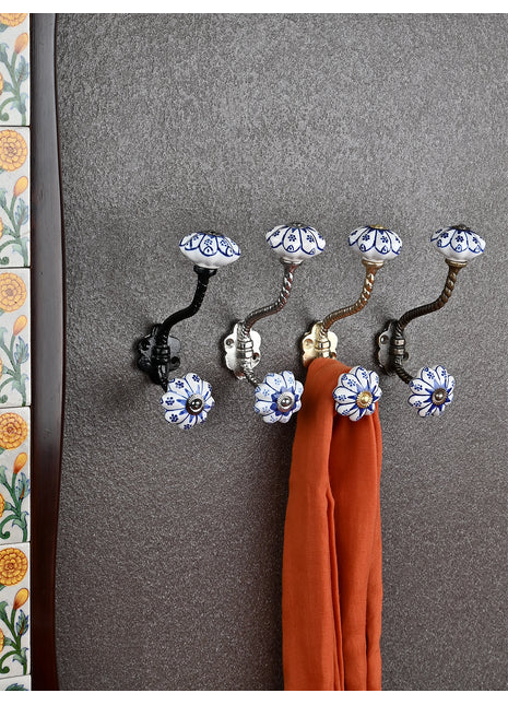 Decorative Ceramic Metal Wall Hook With Ceramic Knob