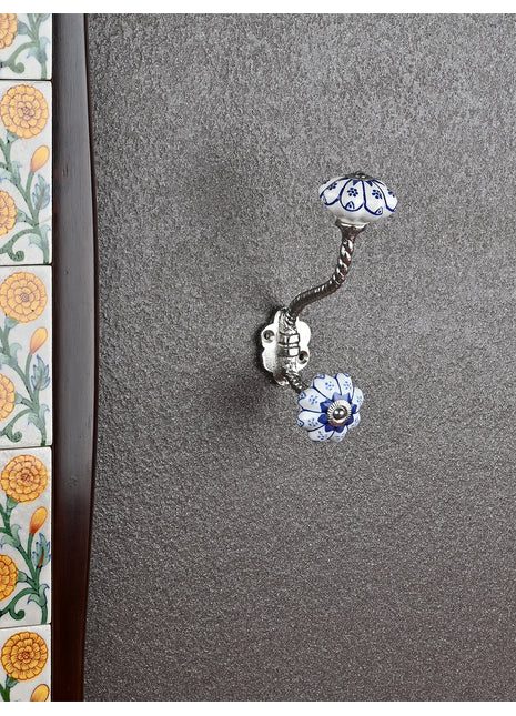Decorative Ceramic Metal Wall Hook With Ceramic Knob