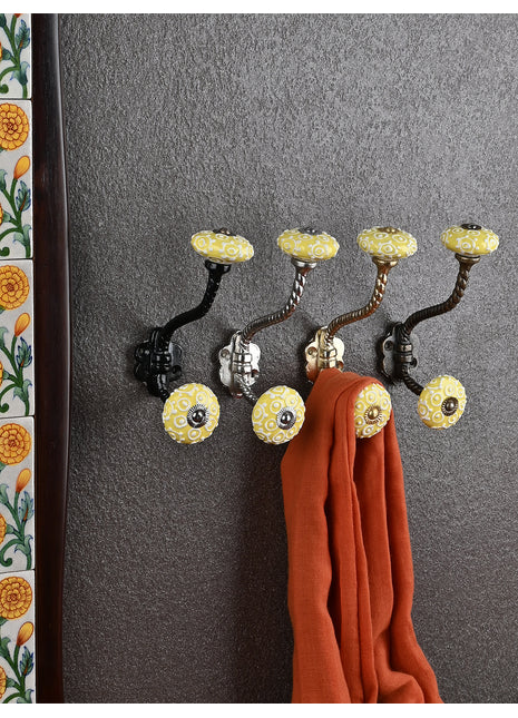 Modern Ceramic Metal Wall Hanger With Ceramic Knob