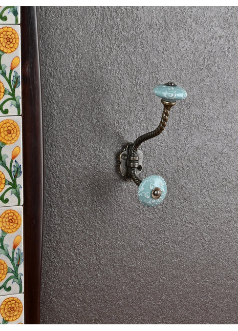 Unique Ceramic Metal Wall Hook With Ceramic Knob