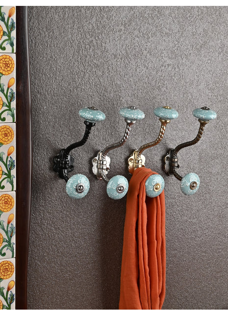 Unique Ceramic Metal Wall Hook With Ceramic Knob