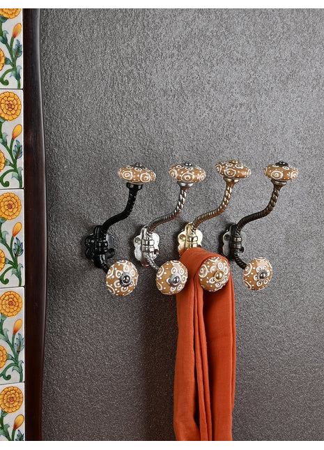 Unique Ceramic Metal Wall Hanger With Ceramic Knob