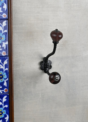 Beautiful Metal Wall Hanger With Solid Purple Glass Knob