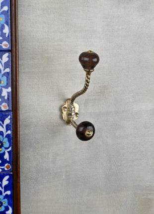 Beautiful Metal Wall Hanger With Solid Purple Glass Knob