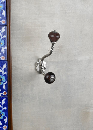 Beautiful Metal Wall Hanger With Solid Purple Glass Knob