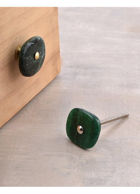Agate Natural Gemstone Green Shade Cabinet Furniture Knobs ( emerald green color )