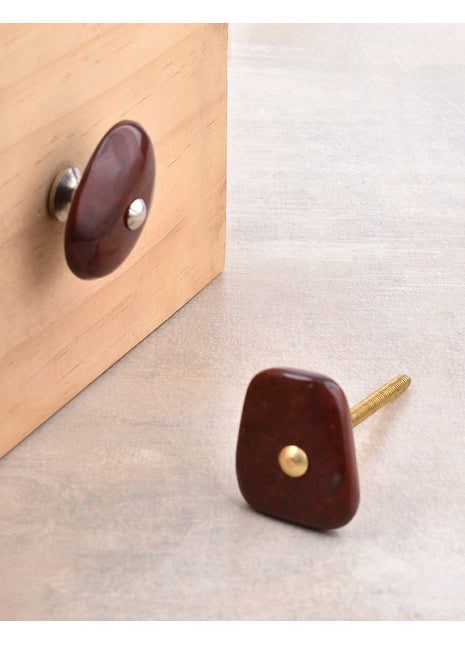 Agate Natural Gemstone Brown Shade Cabinet Furniture Knobs