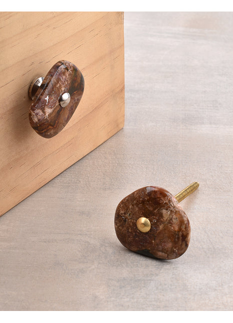 Agate Natural Gemstone Brown, Black Shade Cabinet Furniture Knobs