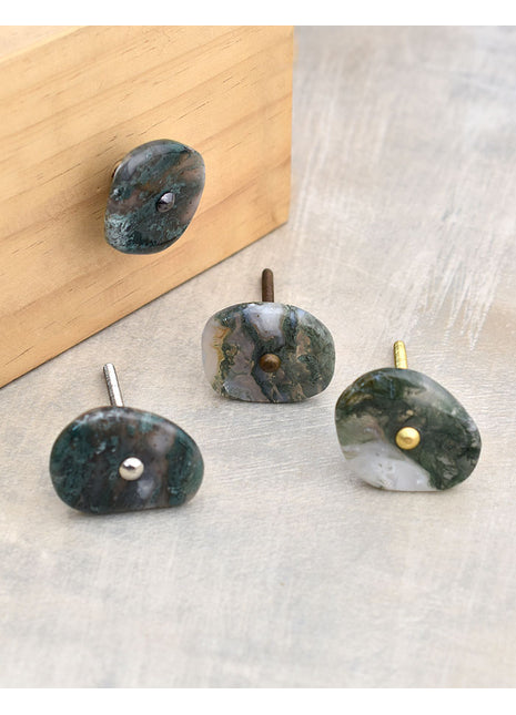 Agate Natural Gemstone Green Shade Cabinet Furniture Knobs