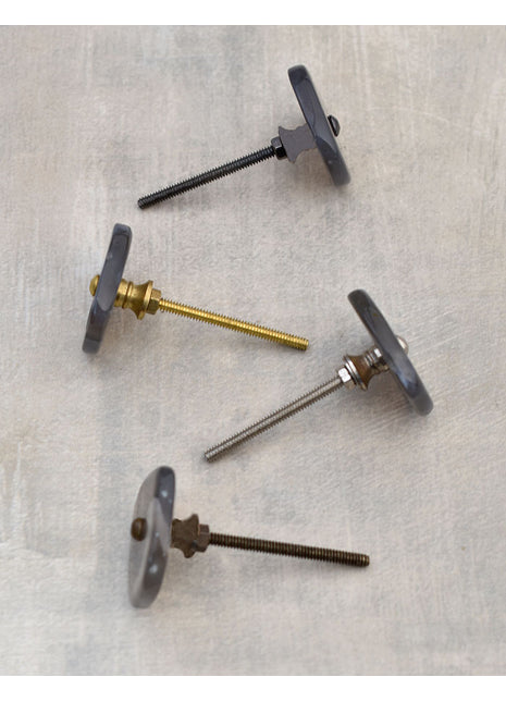 Agate Natural Brown Grey Shade Gemstone Cabinet Knob