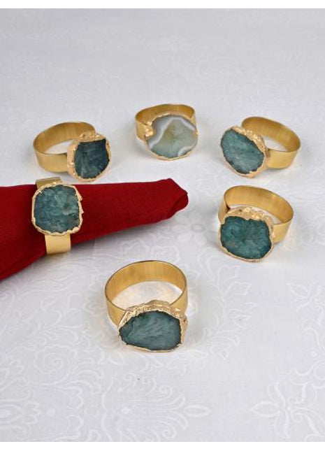 Agate Napkin Rings, Gold Agate Slice Napkin Ring, Wedding Decor, Formal Dining, Natural Warm Agate Tones, Dinner Party Decor, Set of 6 Piece
