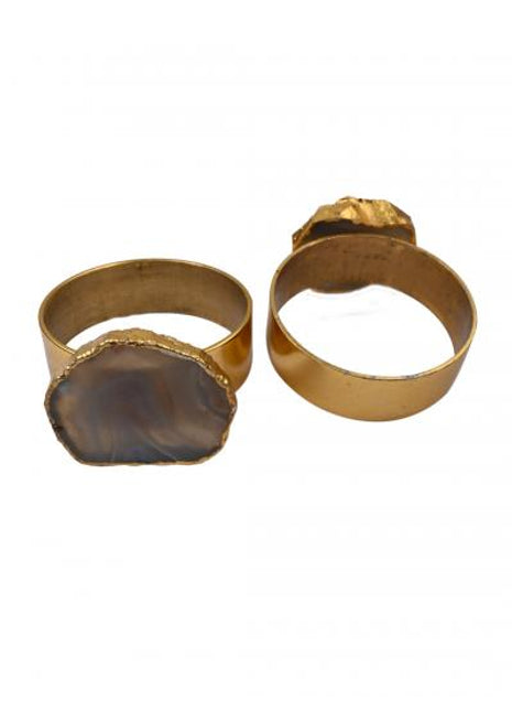Agate Napkin Rings, Gold Agate Slice Napkin Ring, Wedding Decor, Formal Dining, Natural Warm Agate Tones, Dinner Party Decor, Set of 6 Piece