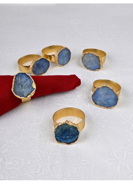 Agate Napkin Rings, Gold Agate Slice Napkin Ring, Wedding Decor, Formal Dining, Natural Warm Agate Tones, Dinner Party Decor, Set of 6 Piece