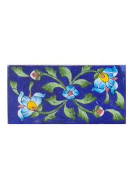 Turquoise Flower and Blue Tile