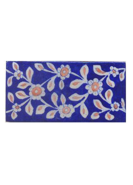 Brown Flower and Blue Tile
