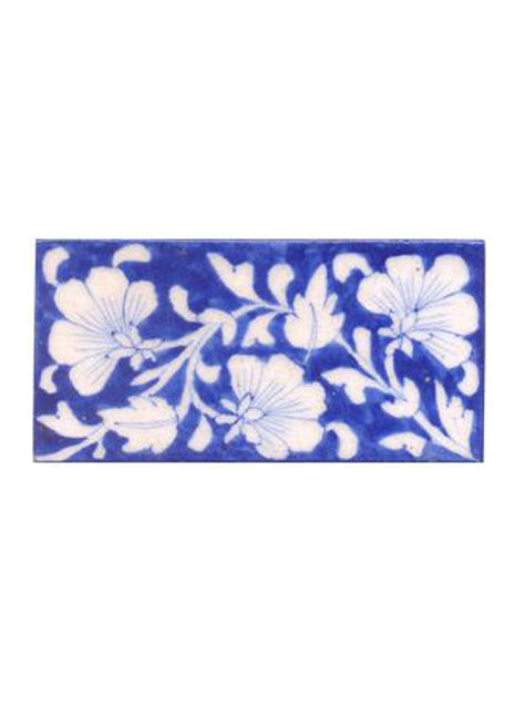 White flower and Blue tile