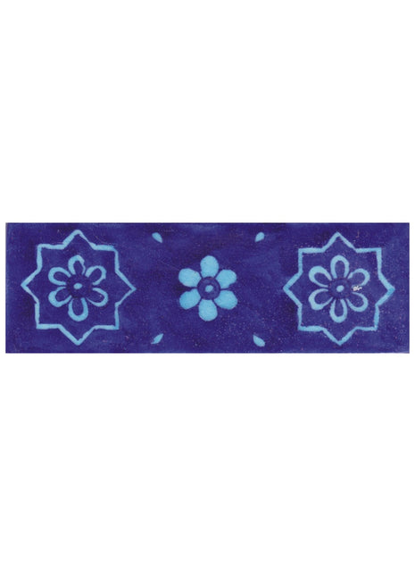 Turquoise and Blue Flowers with Blue Base Tile