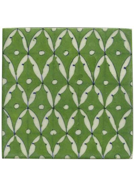 White leaves and Green tile