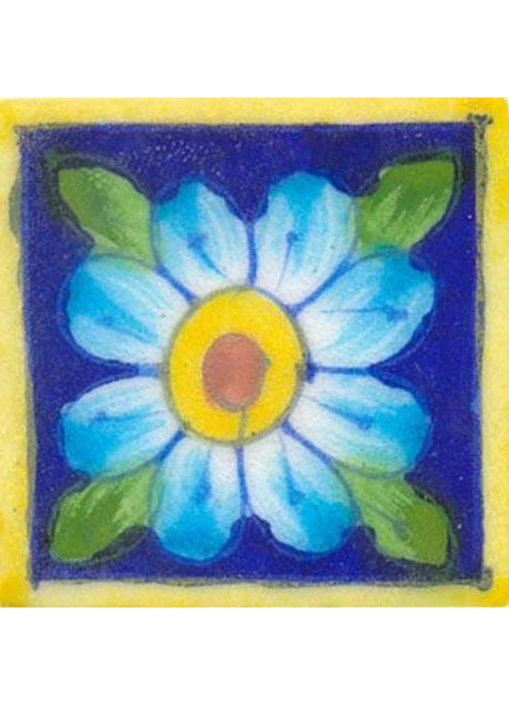 Blue Piastrelle with turquoise flower