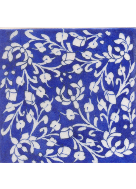 White leaves with blue tile