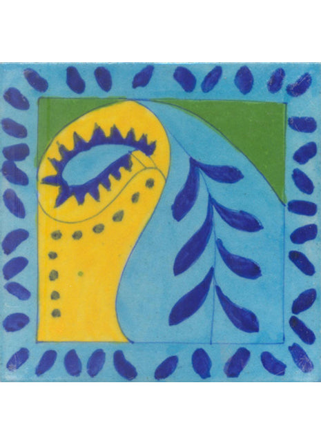 Yellow,Turquoise,Green and Blue Colored Tile