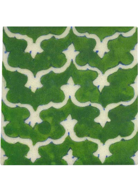 Green Pattern Ceramic Handmade Kitchen Tile