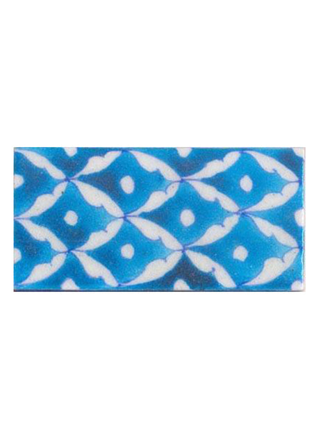A nice white pattern on sky blue tile (2x4-BPT05)