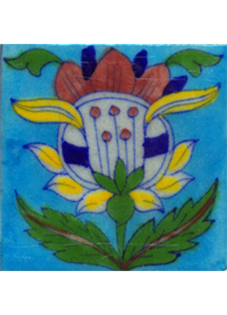 Luxury Kitchen Backsplash Multicolor Blue Pottery Tile