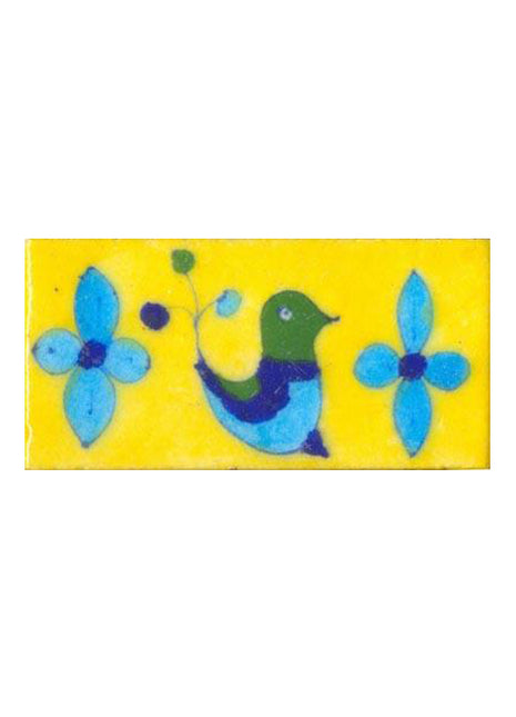 Bird Design on Yellow Base Tile