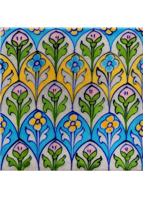 Multicolor Florel and pattern Design Tile