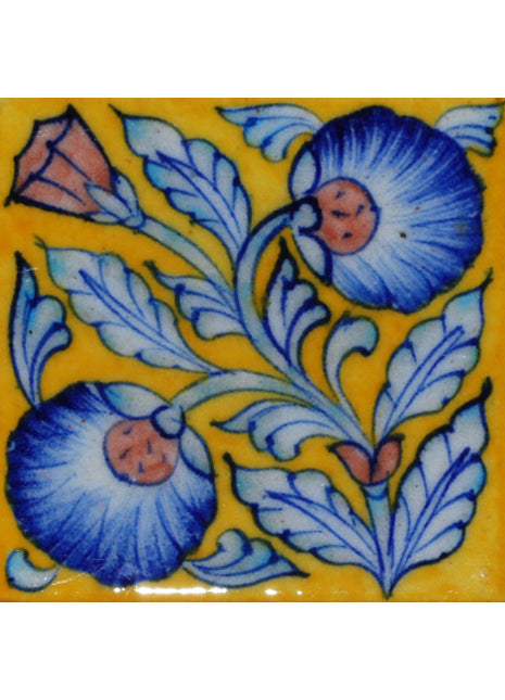White leaf with yellow Base Tile (4x4)