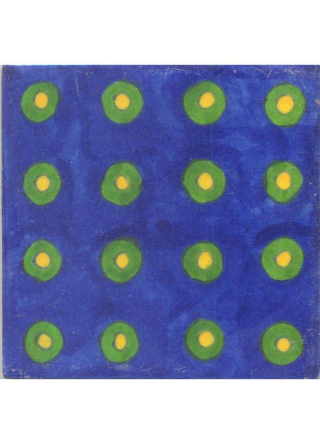 Yellow and Green Round with Blue Base Tile