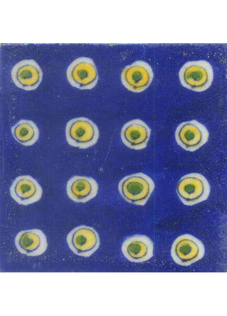 Yellow, Green and White Rounds with Blue base Tile