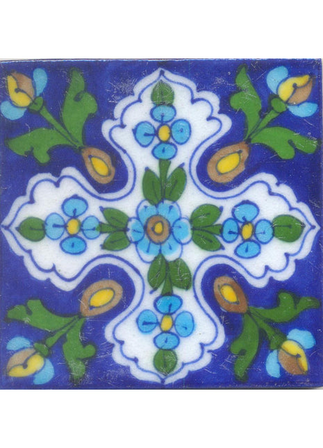 Turquoise,Brown and Blue Tile design