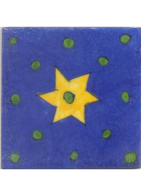 Yellow Star and Green dots with Blue Base Tile