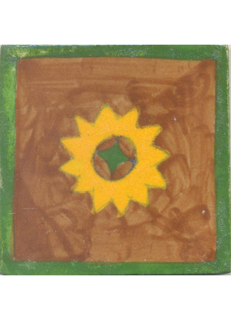 Yellow, Brown and Green colored Tile