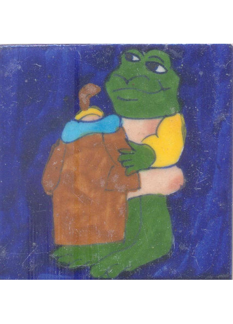 Green,Yellow and Brown Cartoon with Blue Tile