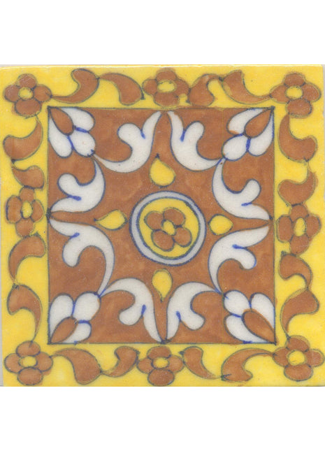 Brown and Yellow design Tile