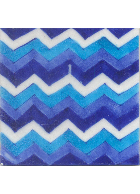 Blue ,light Blue and Turquoise zig-zag Tile