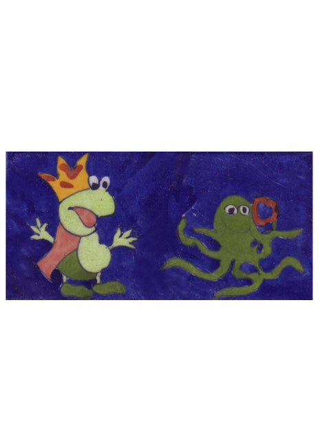 Two Cartoon Design with Blue Base Tile2