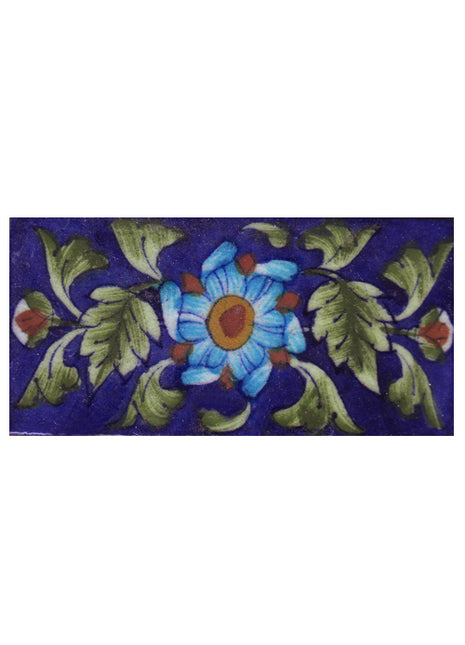 Turquoise Flower on Blue Base Tile